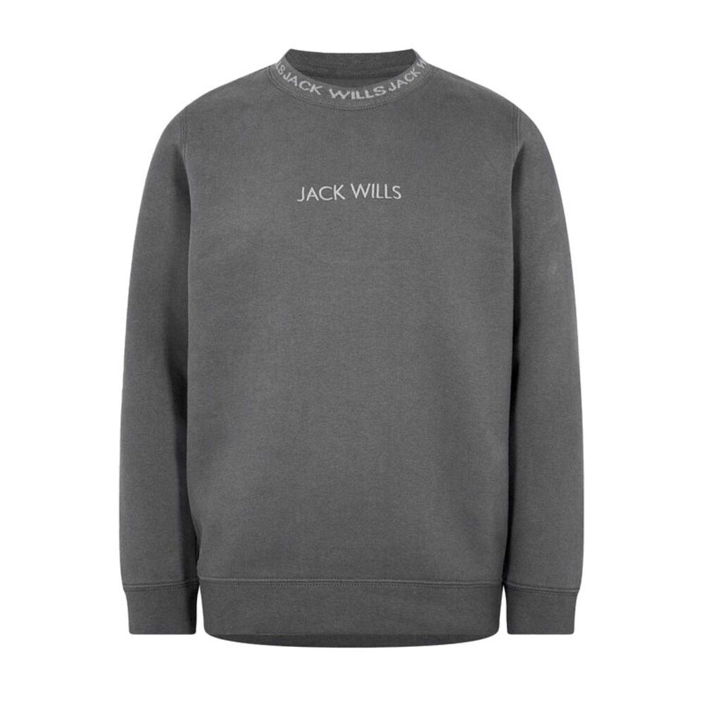 Jack Wills Childrens/Kids Jacquard Crew Neck Sweatshirt / Slate